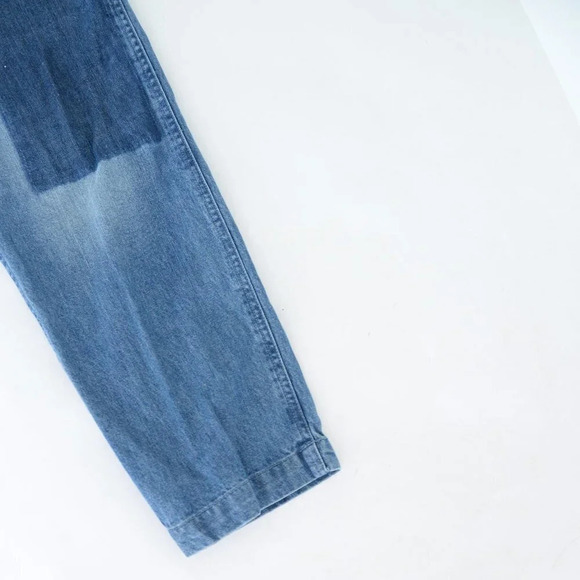 French Connection Blue Shadow Dungarees Denim Overalls Med - Picture 5 of 16